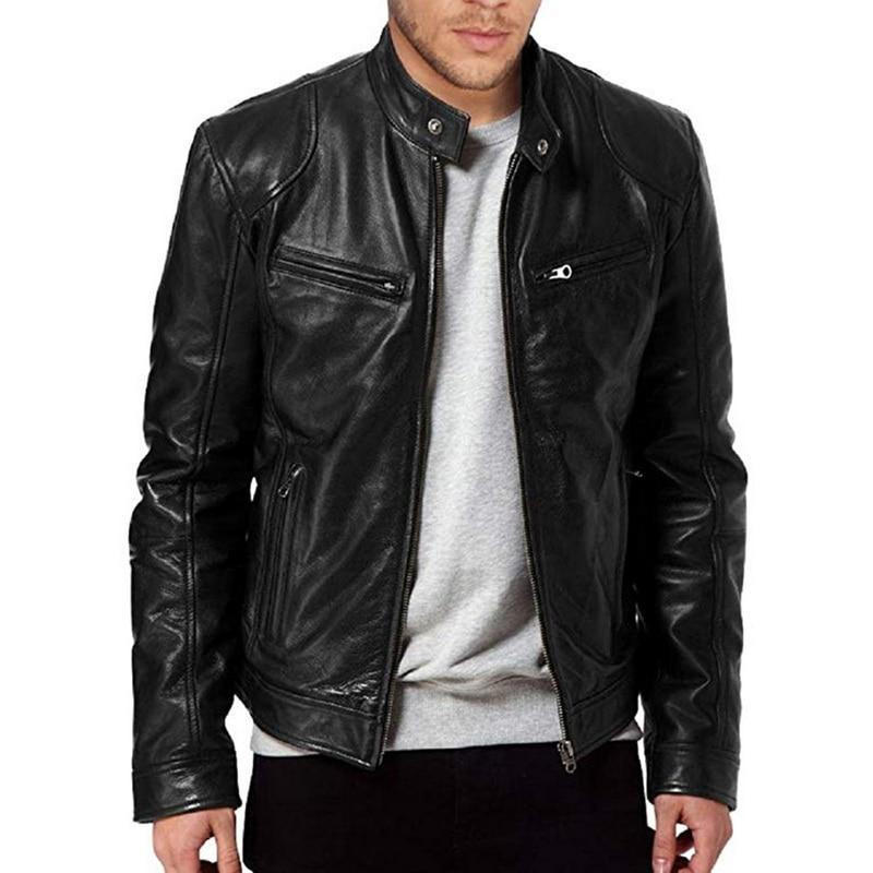 Faux Leather Motorcycle Style Jacket - Halri