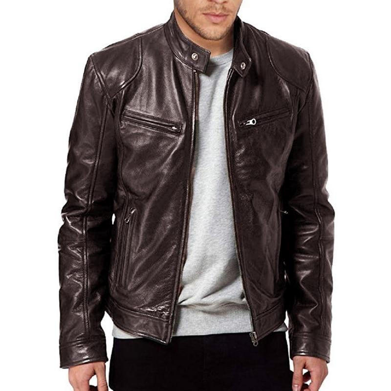 Faux Leather Motorcycle Style Jacket