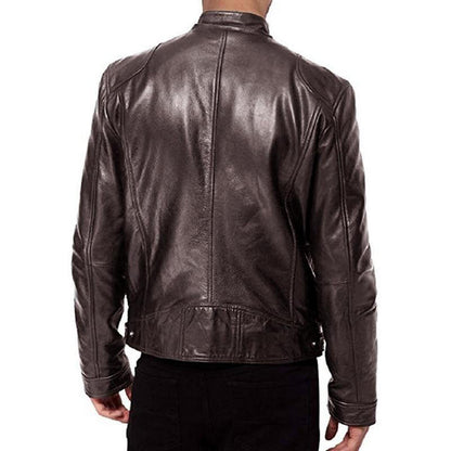 Faux Leather Motorcycle Style Jacket