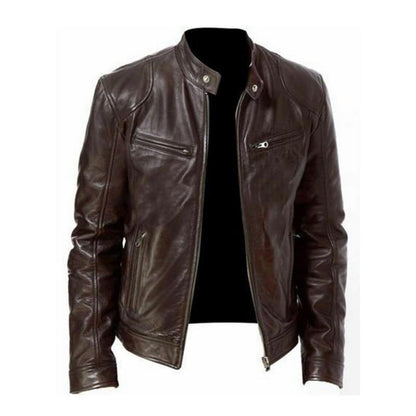 Faux Leather Motorcycle Style Jacket