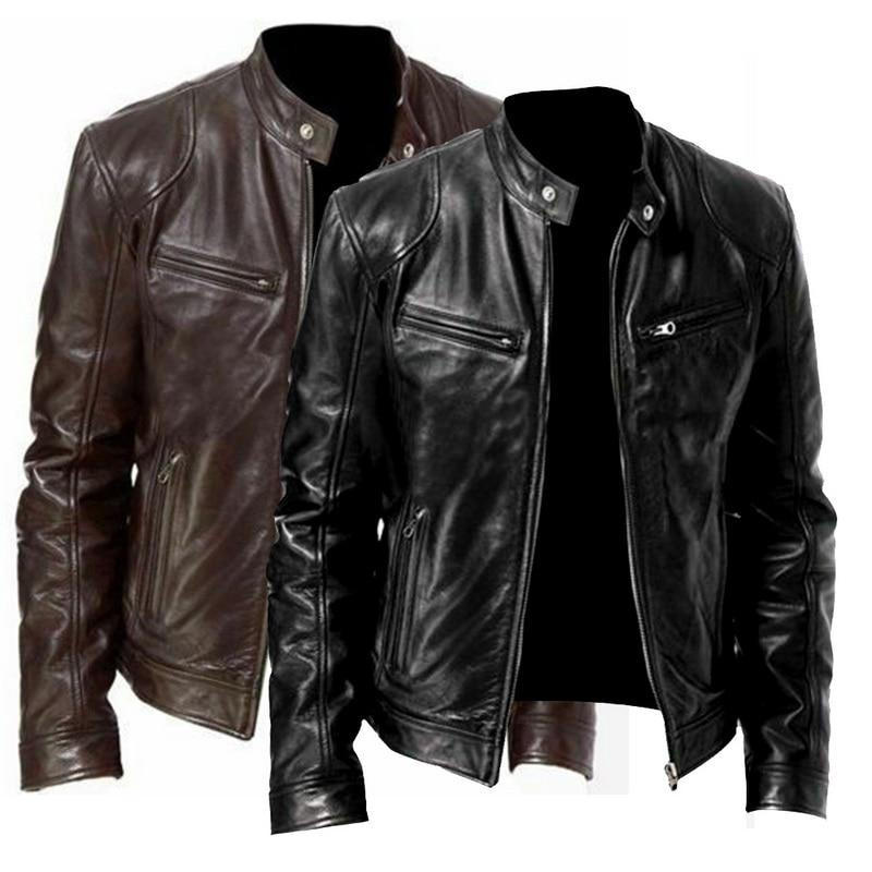 Faux Leather Motorcycle Style Jacket