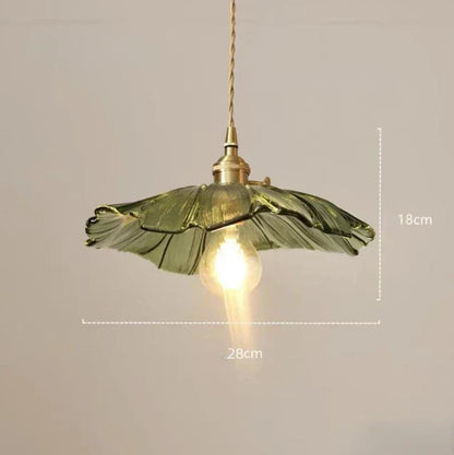 Magnifique lampe suspendue en verre à motif floral
