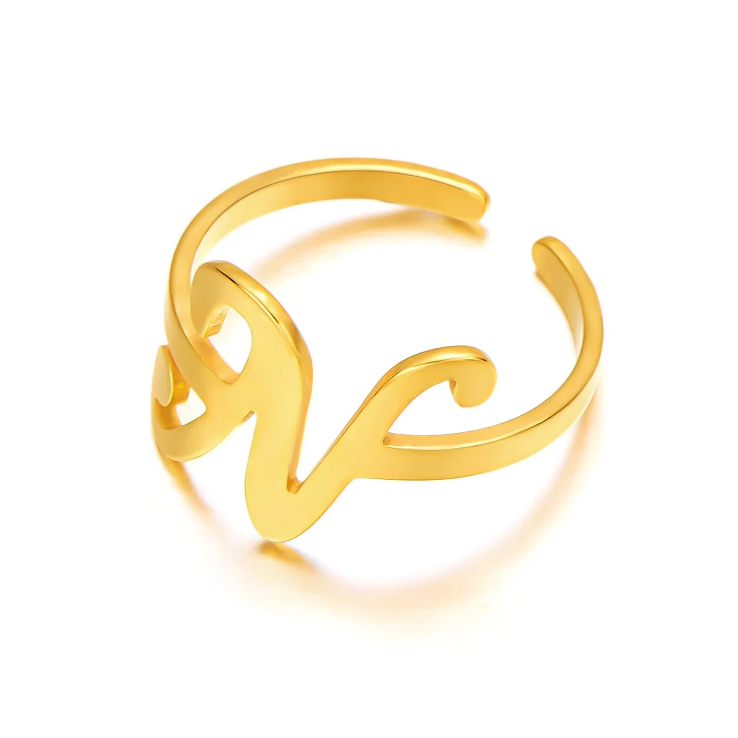 Bague initiale monogramme manuscrite personnalisée