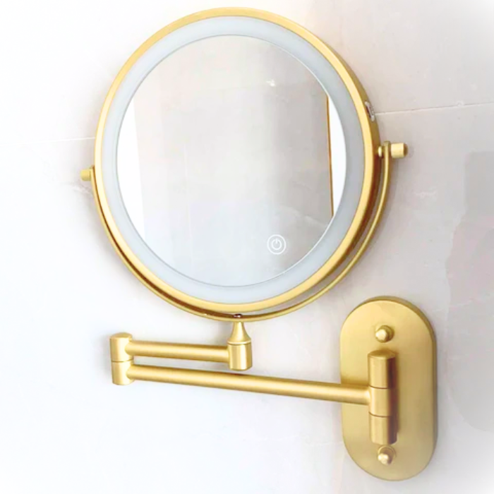 Miroir de maquillage portable à LED avec zoom 3x