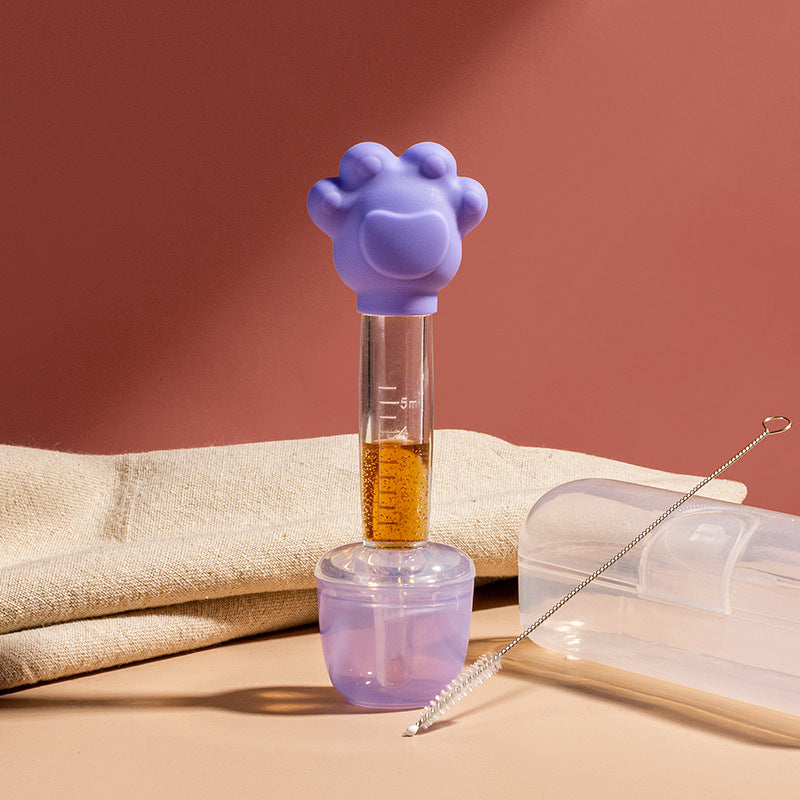 Distributeur d'aliments pour bébé avec gobelet doseur et seringue
