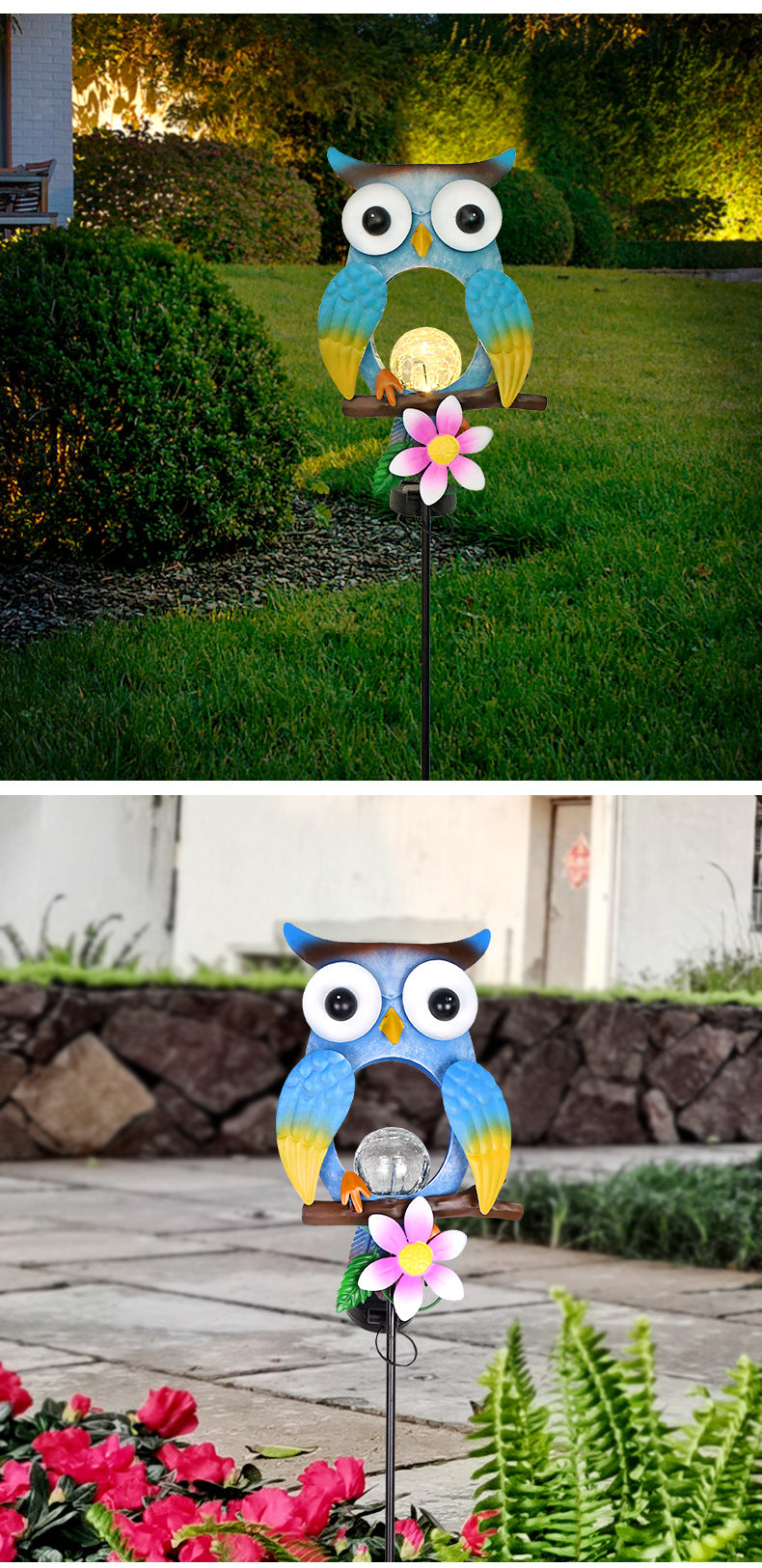 Bright Outdoor Solar Powered Owl Lamp - Halri
