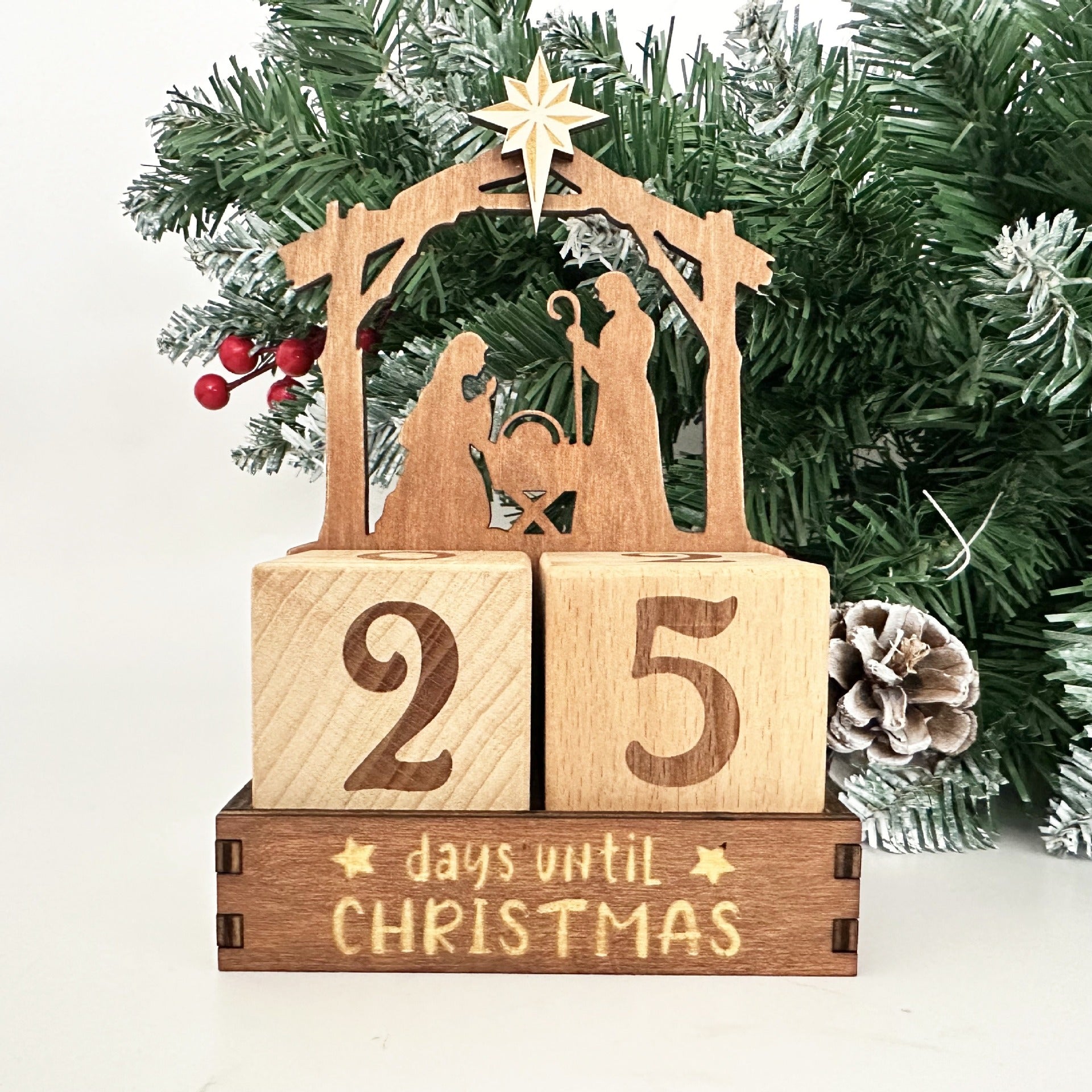 Handmade Wooden Holiday Countdown Calendar - Halri