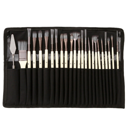 Kit de pinceaux professionnels avec 24 pièces et un couteau 