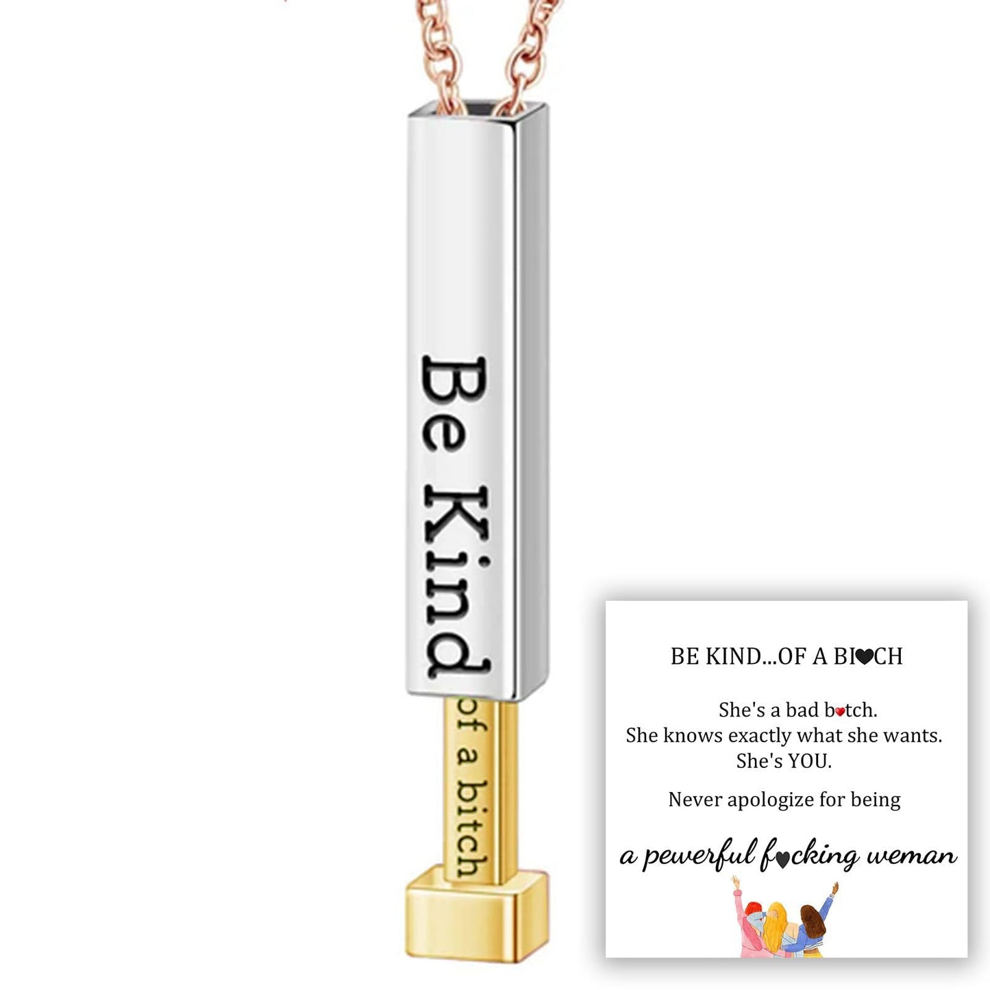 Collier pendentif à message secret impertinent