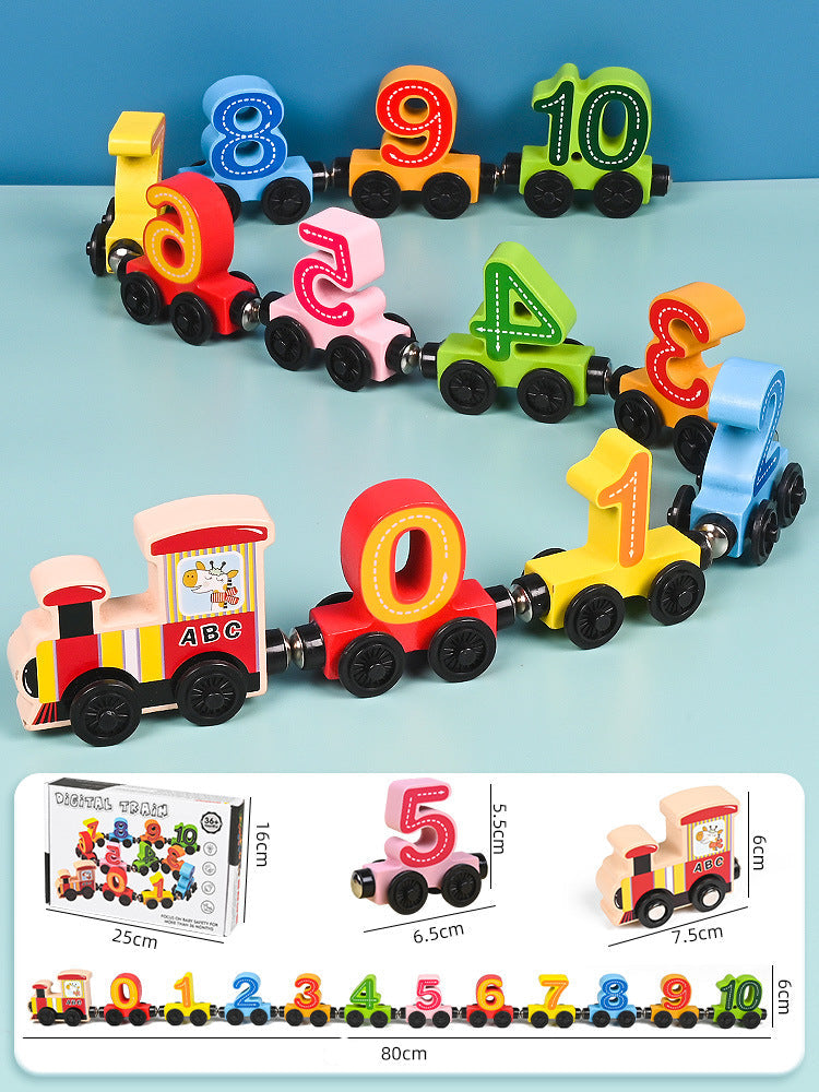 Wooden Educational Toy Train with Magnets - Halri