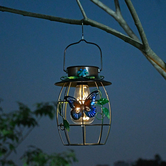 Rustic Solar Vintage Lantern Outdoor Garden Hanging Light - Halri