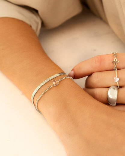 Personalized Gemstone Heart Shaped Bracelet