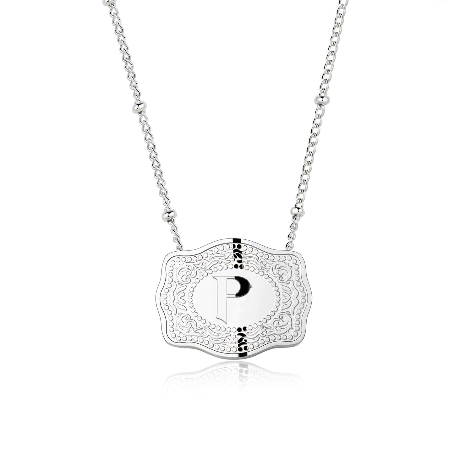 Collier pendentif lettre initiale avec boucle