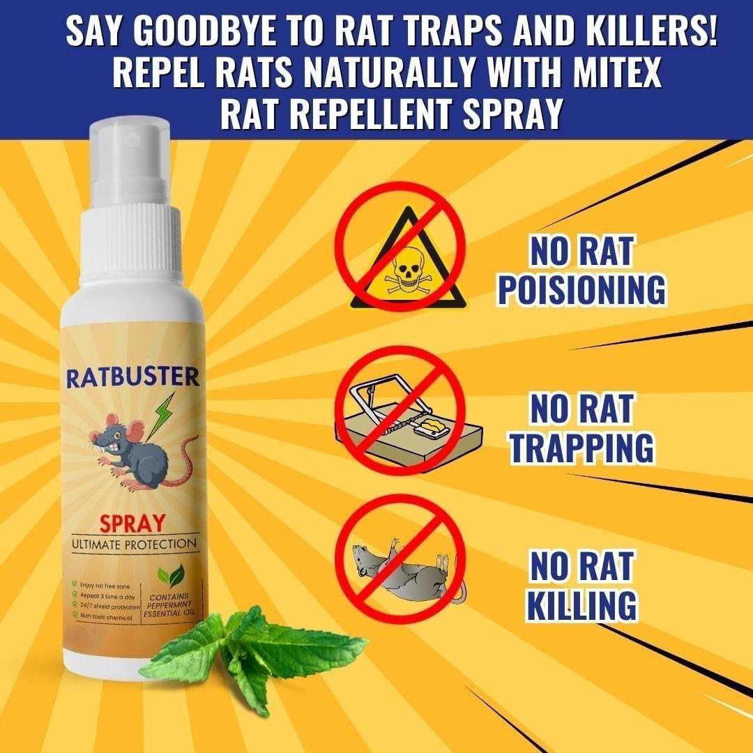 Peppermint Oil Rodent Repellent Spray with Eco-Friendly Ingredients for Home Use