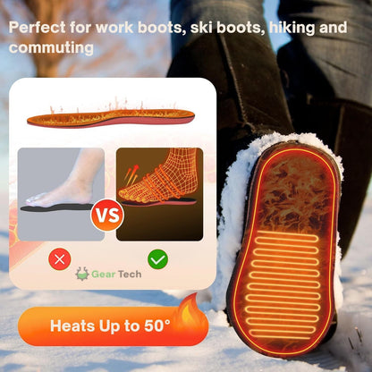 Warm Rechargeable Insoles with USB and Ventilated Style