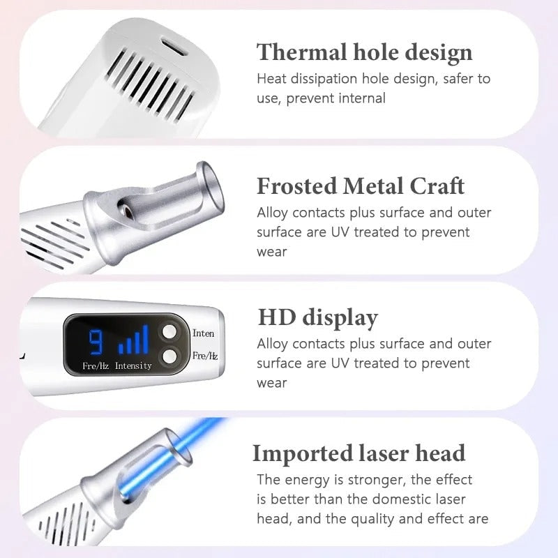 Picosecond Laser Pen for Mole, Dark Spot, Tattoo, Acne, and Skin Pigment Removal