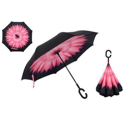Parapluie compact automatique imperméable à retournement automatique