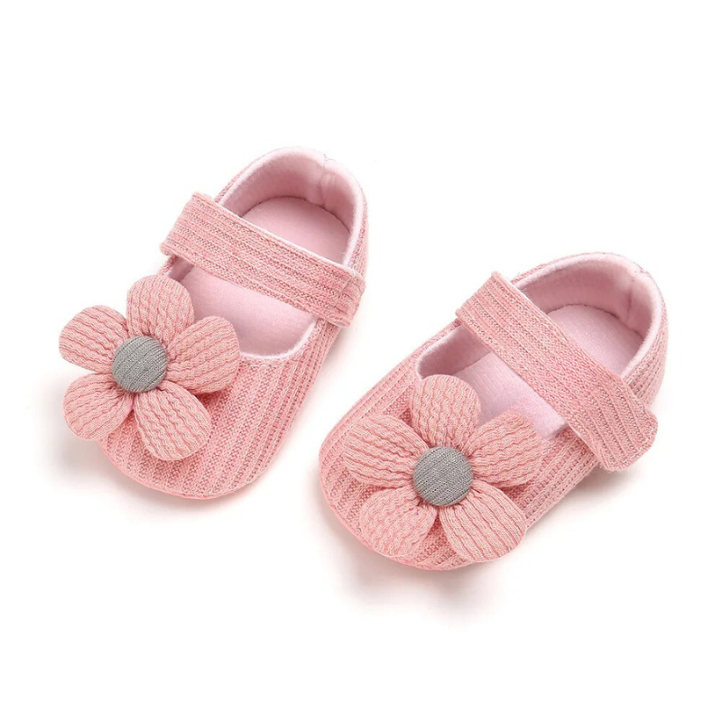 Chaussures premiers pas mignonnes à fleurs pour fille 