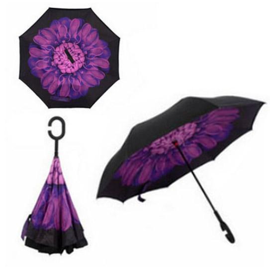 Parapluie compact automatique imperméable à retournement automatique