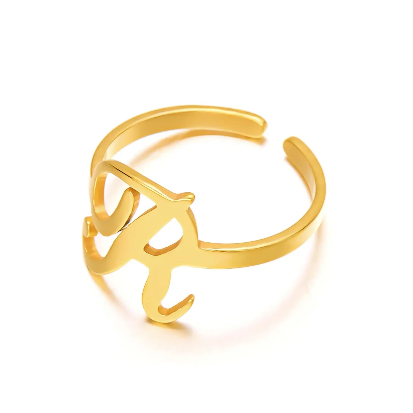 Bague initiale monogramme manuscrite personnalisée