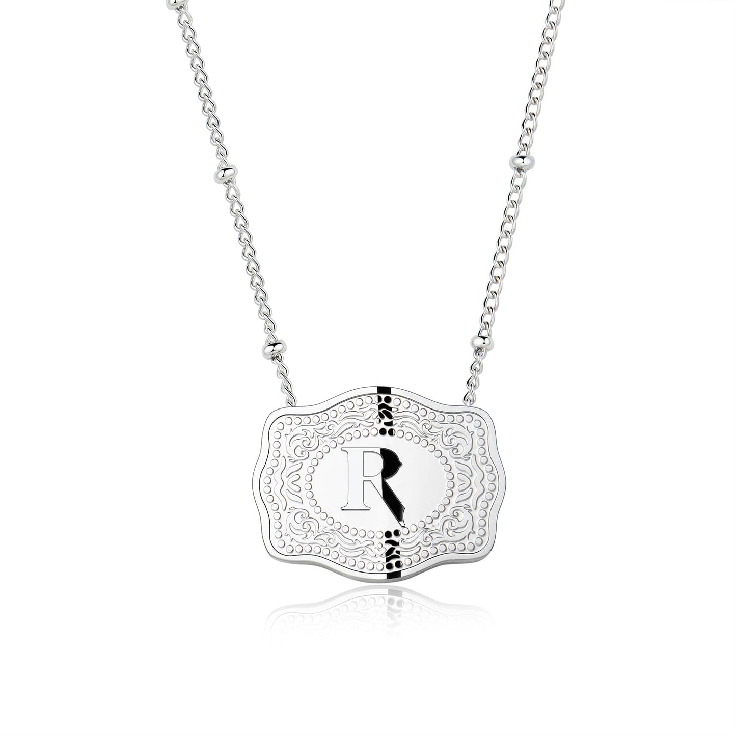 Collier pendentif lettre initiale avec boucle