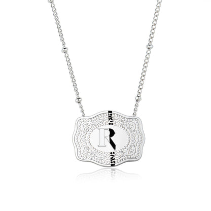 Collier pendentif lettre initiale avec boucle