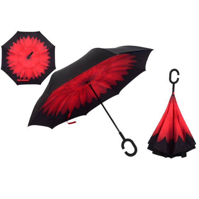 Parapluie compact automatique imperméable à retournement automatique