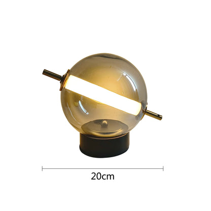 Lampe de table vintage en verre avec lumière douce et chaude