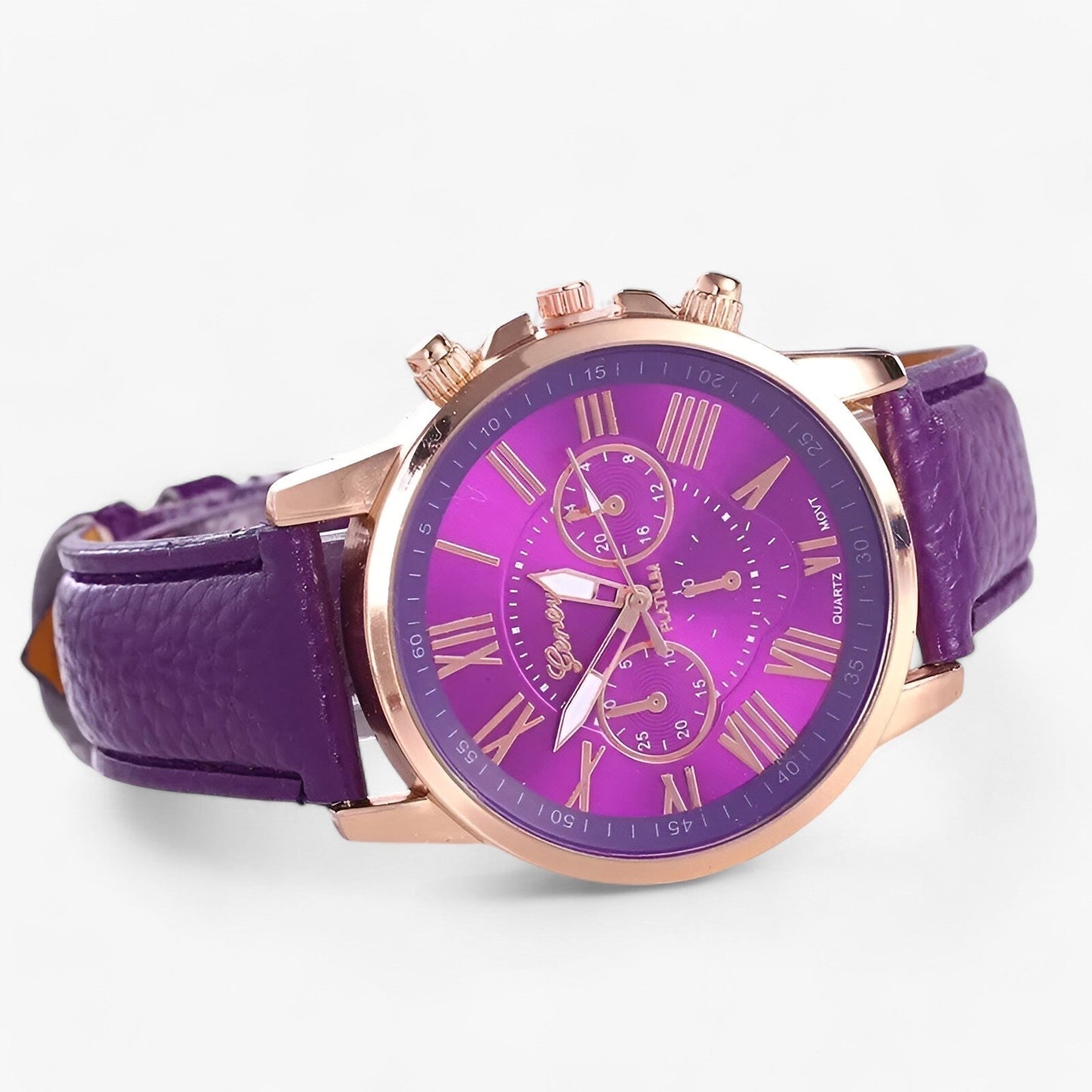 Montre femme étanche en cuir 42 mm