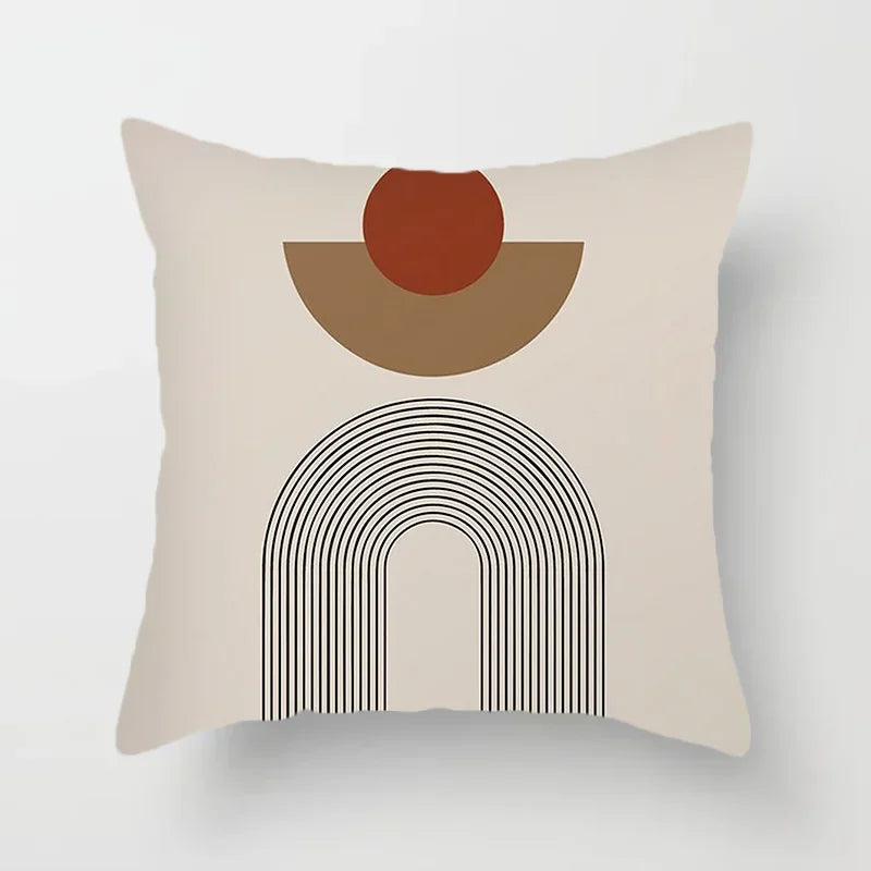 Housse de coussin décorative élégante noire et blanche à motifs abstraits