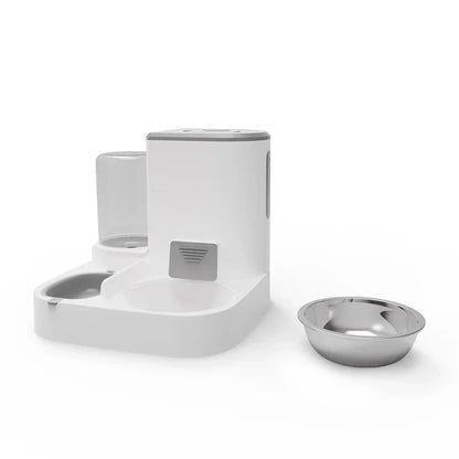 Ensemble distributeur automatique de nourriture et d'eau pour animaux de compagnie