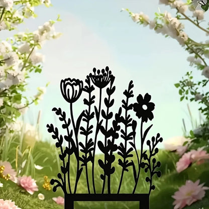 Piquet décoratif rustique en métal pour fleurs de jardin