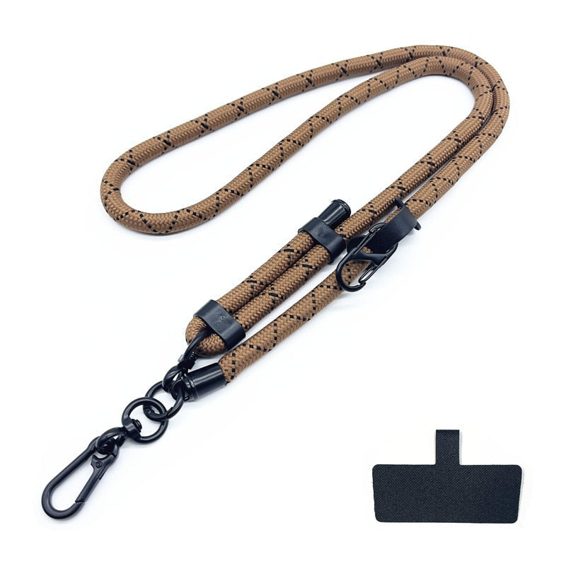Dragonne flexible pour téléphone avec support de cou ajustable 