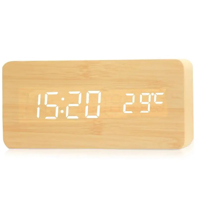 Quiet Wooden LED Table Clock