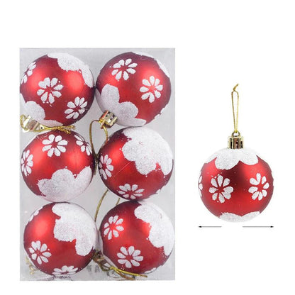 Ensemble de 6 boules de Noël en verre coloré