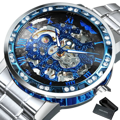 Montre squelette automatique audacieuse pour homme 
