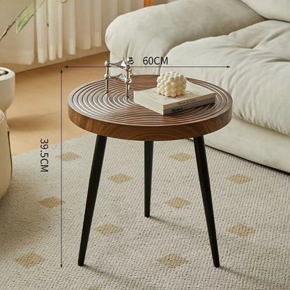 Table basse ronde traditionnelle en bois pour salon
