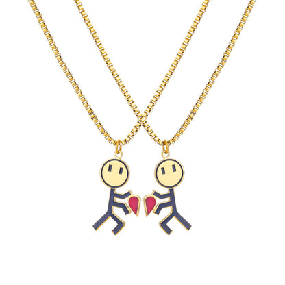 Ensemble de colliers pendentifs cœur pour couple romantique