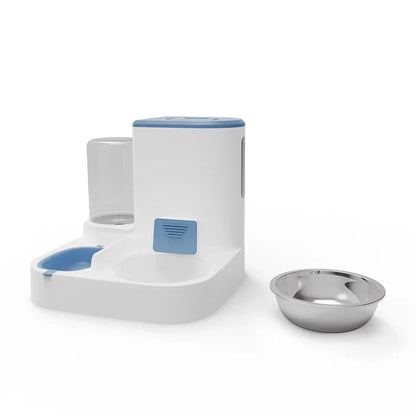 Ensemble distributeur automatique de nourriture et d'eau pour animaux de compagnie