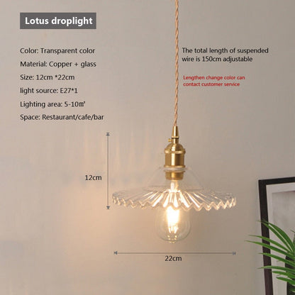 Suspension moderne en verre transparent