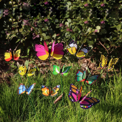 Ensemble de 10 papillons décoratifs éclatants pour jardin extérieur