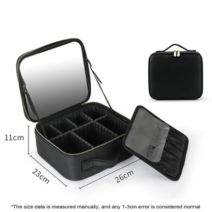 Trousse de maquillage LED portable avec pochette de voyage