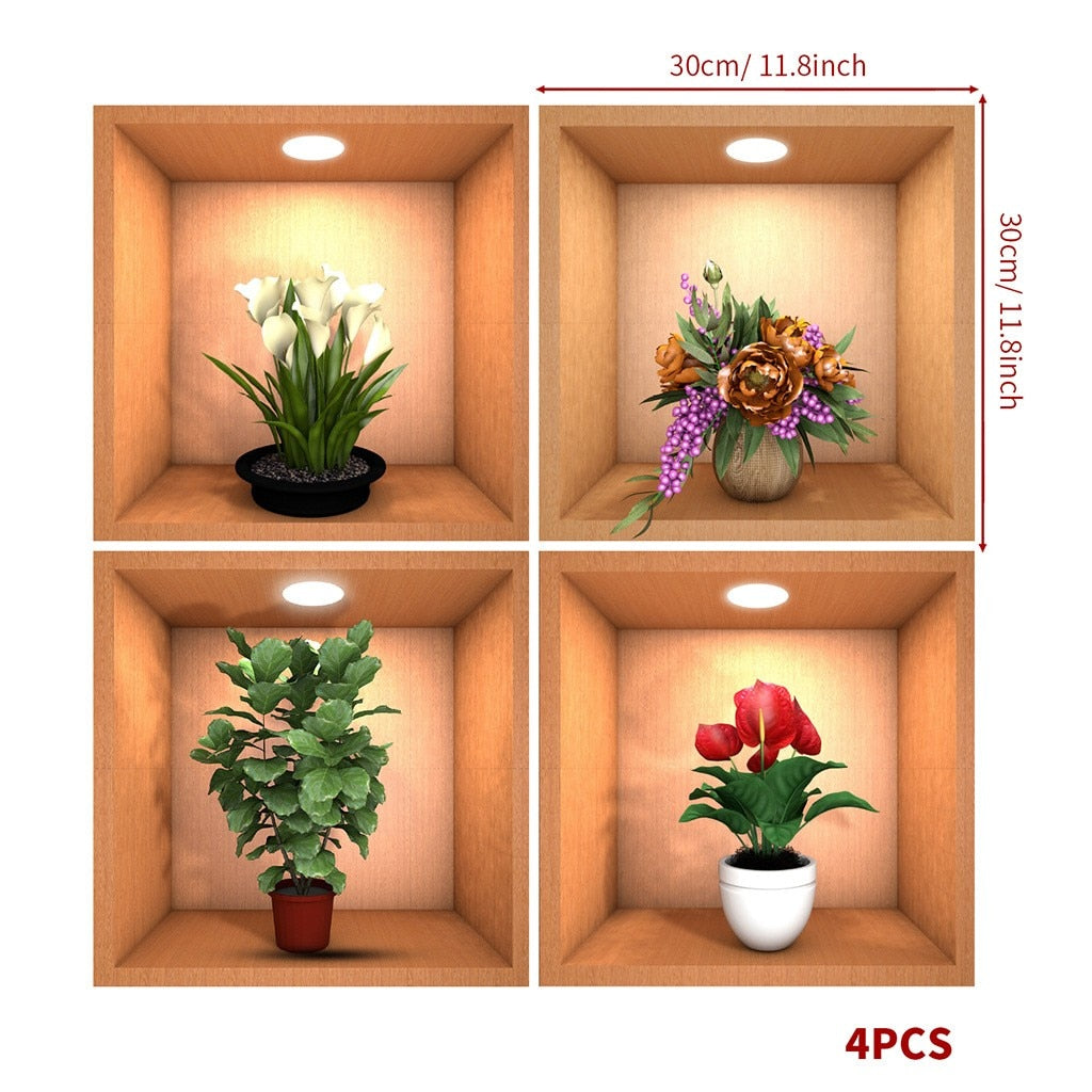 Home Decor Artificial Plant Wall Stickers - Halri