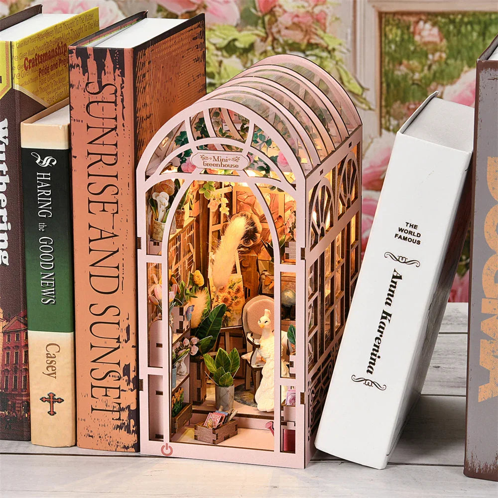 Kit d'étagère en bois pour mini-café cosy avec éclairage LED