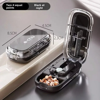 Compact Travel Pill Box Cutter Container - Halri