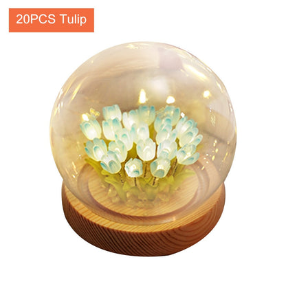 Lampe de table en verre à motif floral magnifique