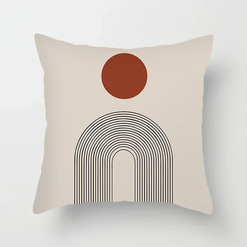 Housse de coussin décorative élégante noire et blanche à motifs abstraits