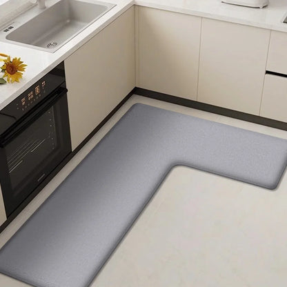 Tapis de sol de cuisine haut de gamme en forme de L, doux et moelleux