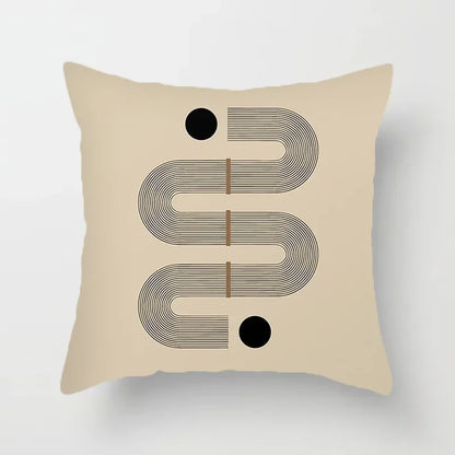 Housse de coussin décorative élégante noire et blanche à motifs abstraits