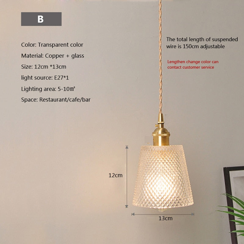 Suspension moderne en verre transparent